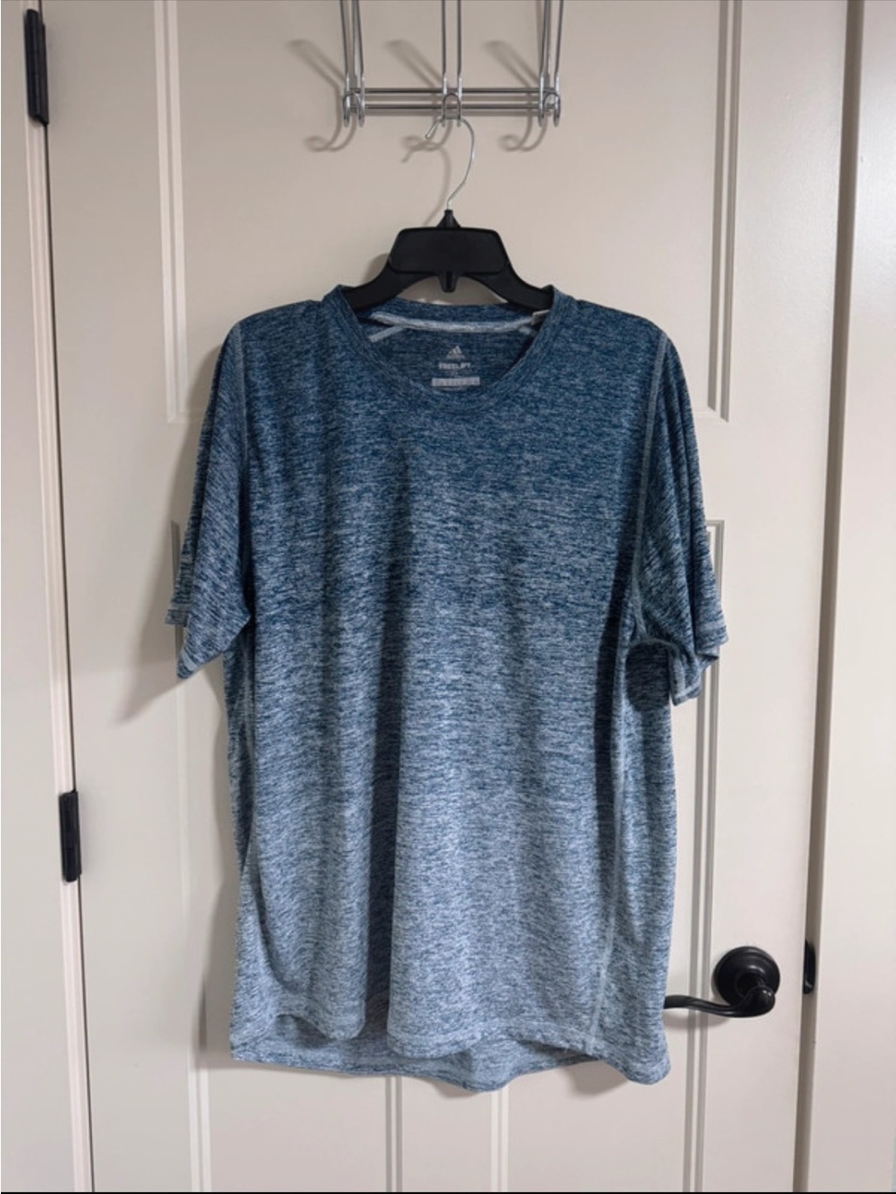 Adidas Men's Heathered Blue Short Sleeve Performance Tee